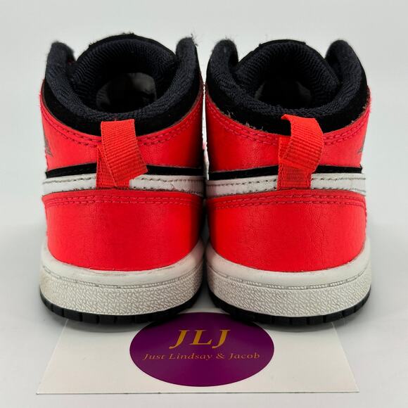 Air Jordan 1 Mid TD 'Infrared 23' Toddler Sneakers 640735-061 Size 8C - Picture 6 of 11
